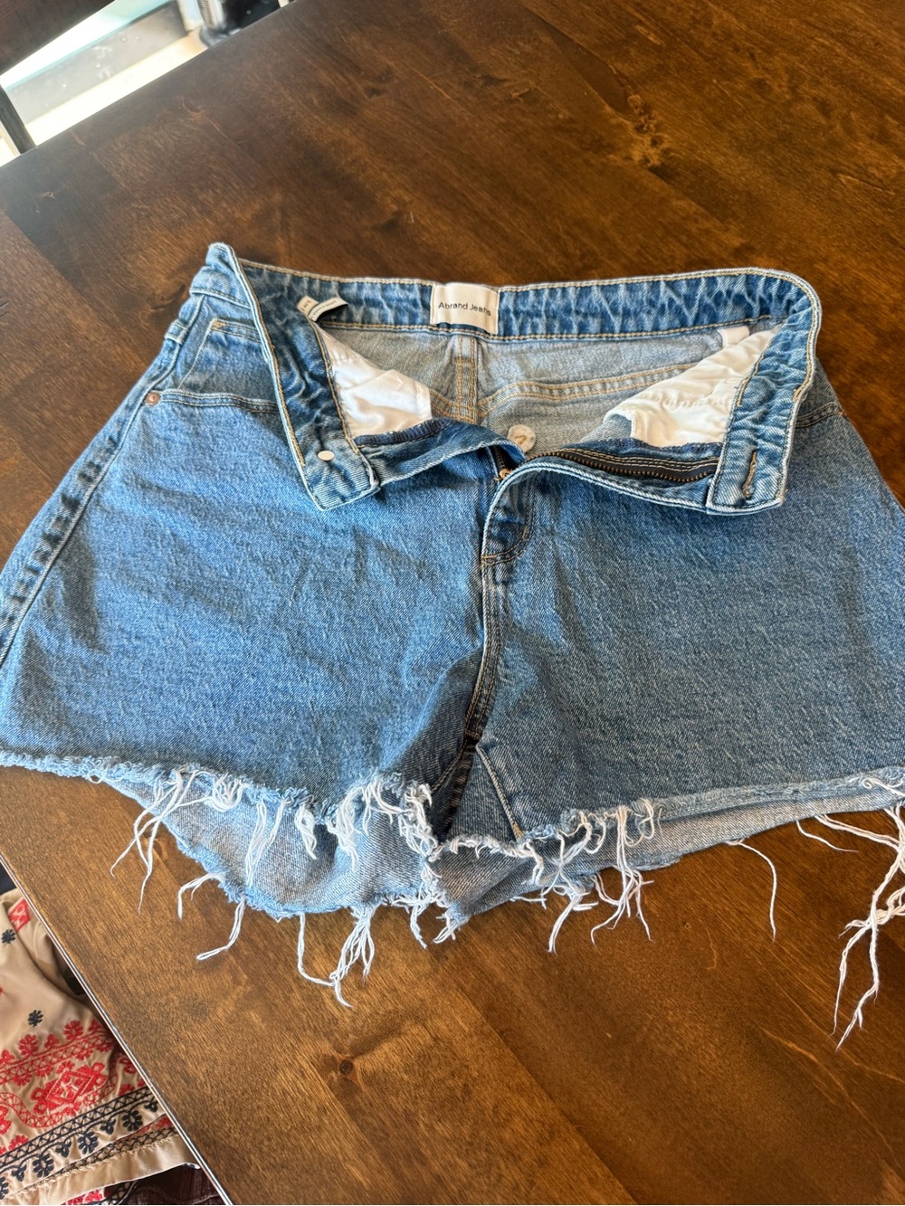 Abrand Light Blue Distressed Denim Cutoff Shorts